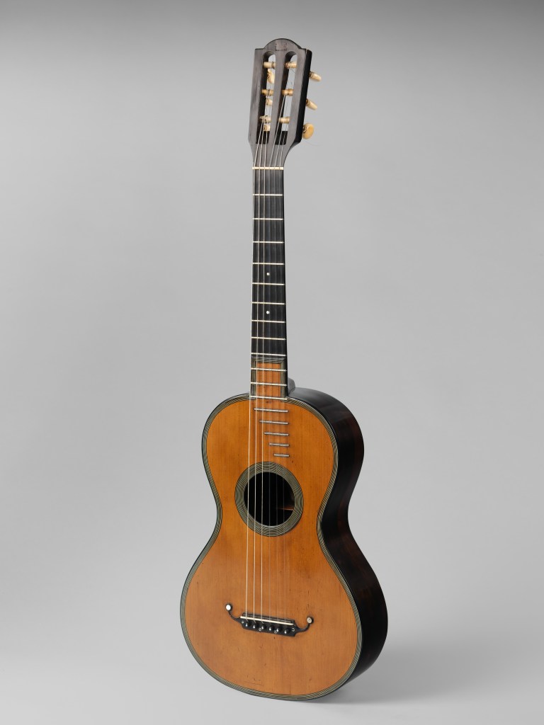 A Lacôte guitar, c. 1835. This particular guitar has Fernando Sor's signature on the label.